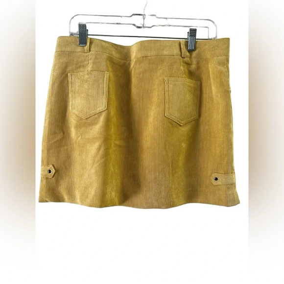 Yellow corduroy mini skirt - Picture 4 of 5